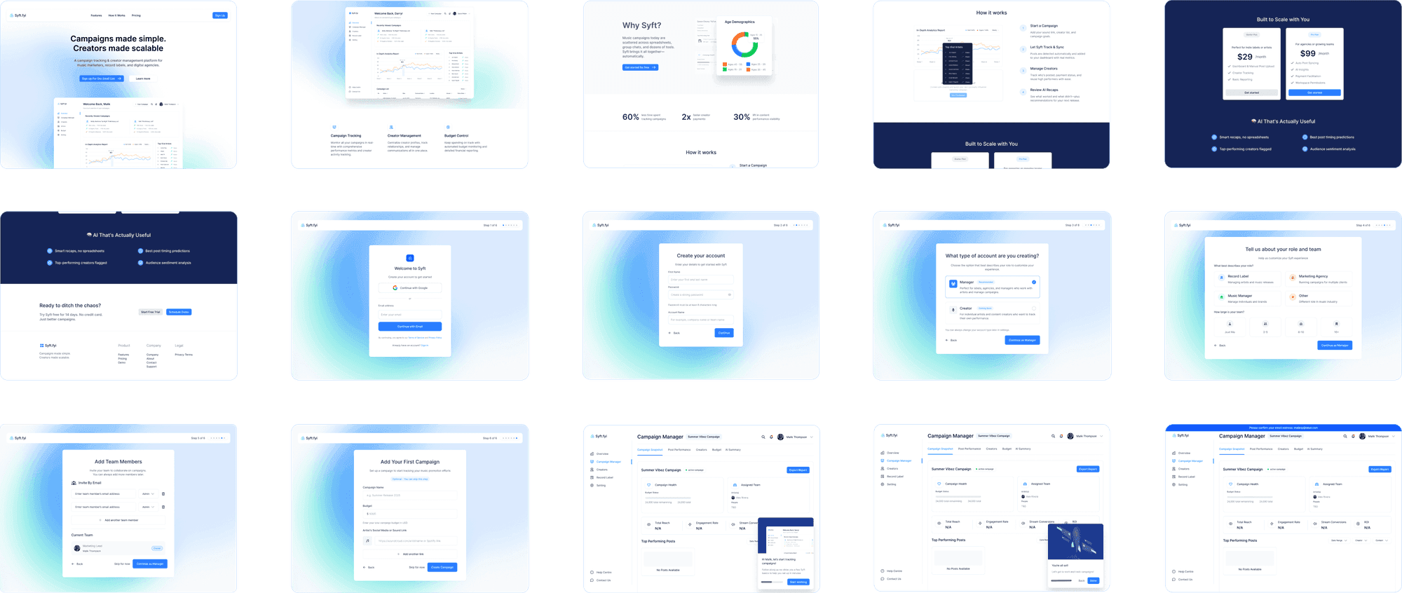 Landing page to onboarding flow