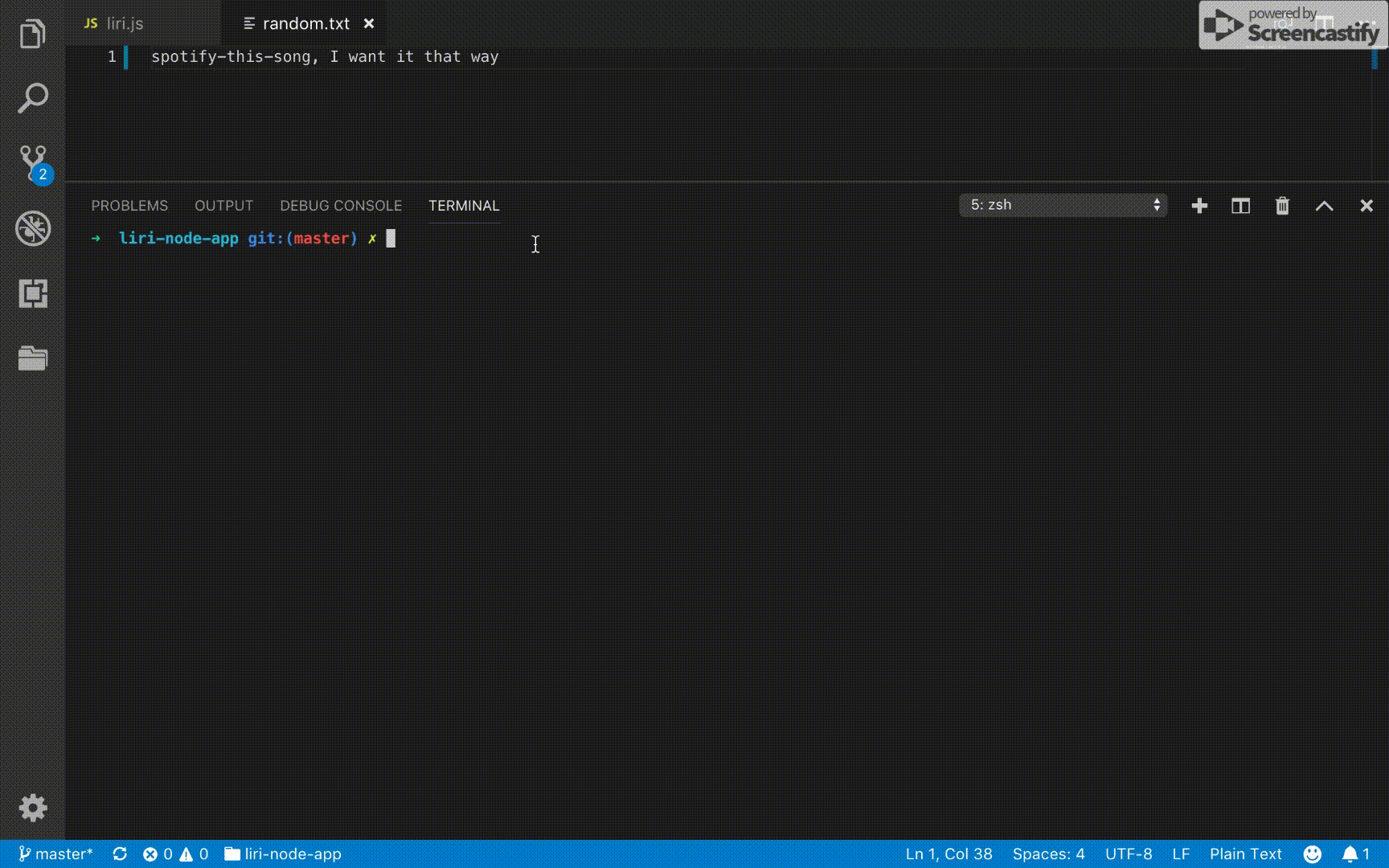 LIRI CLI demo